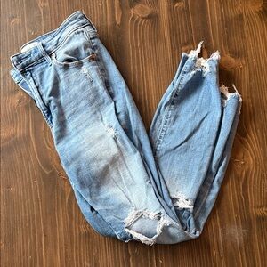 Abercrombie & Fitch Distressed Light Blue Skinny Jeans